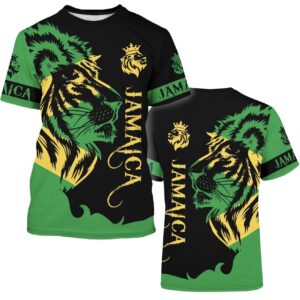 BJU Jamaica Flag T-Shirt Lion Tee Printed