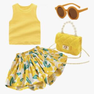 Girls short 4 piece sets summer outfits