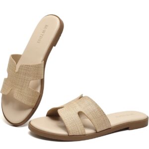 Womens Flat Sandals - Beige